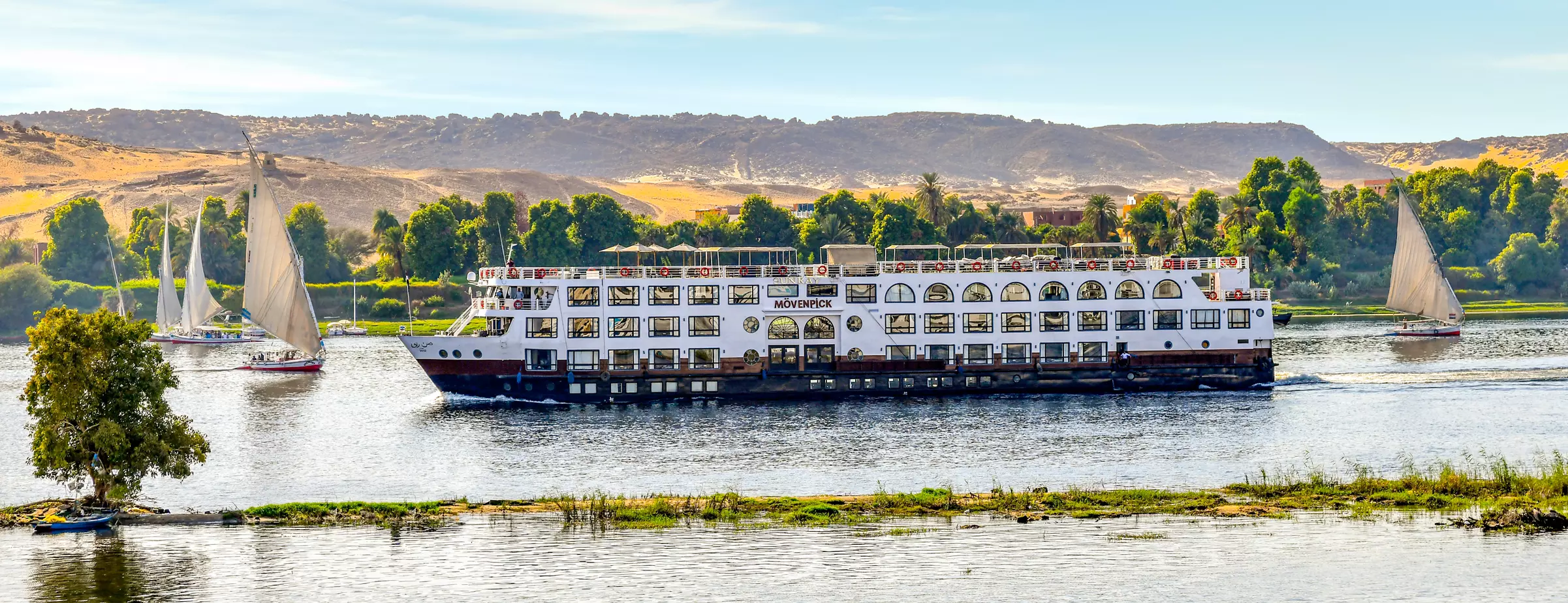 Exterior view of the Mövenpick MS Sun Ray Nile cruise ship